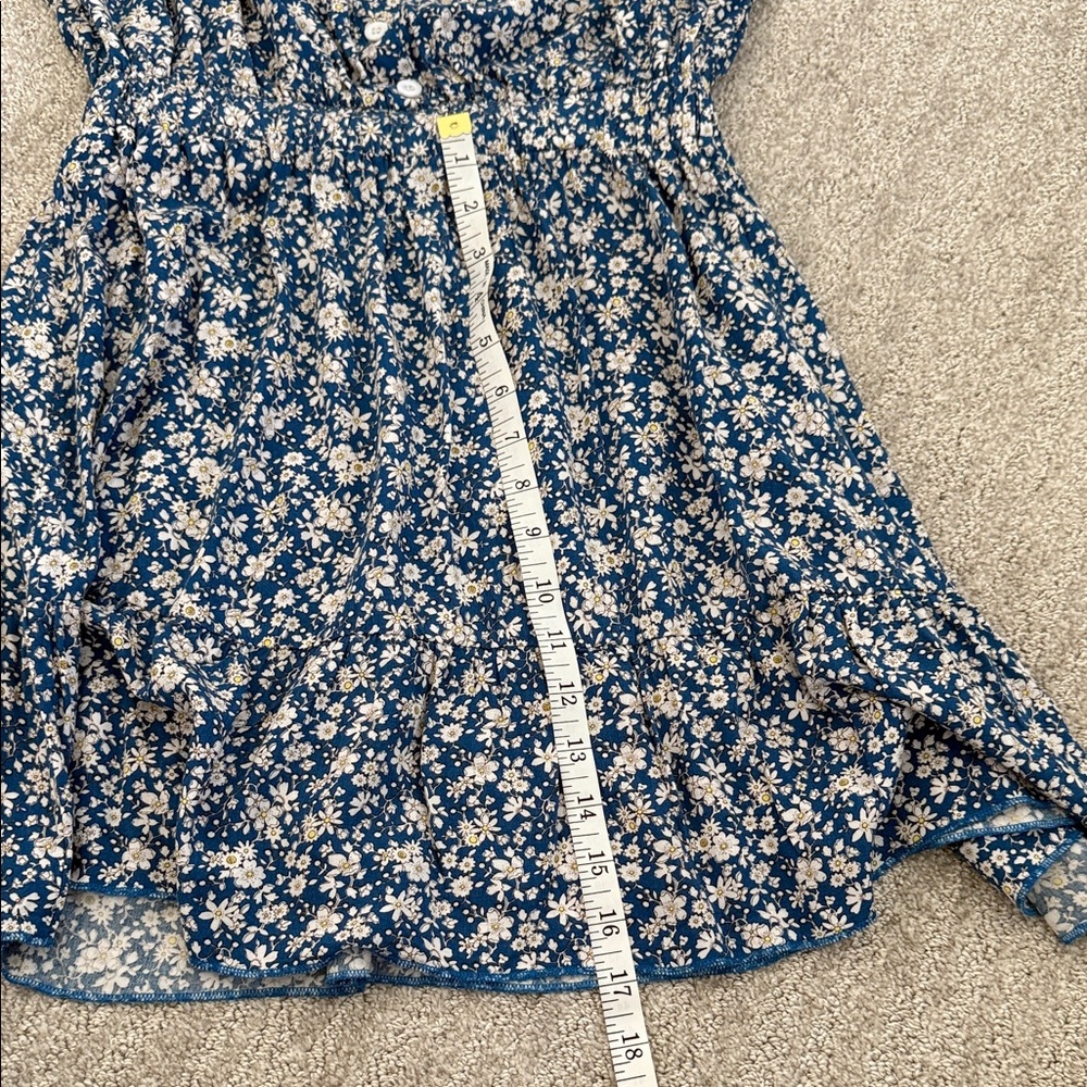 Floral Blue Strapless Dress - Picture 5 of 7